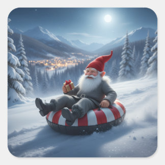 Adesivo Quadrado Norwegian Nisse Sledding, Stickers