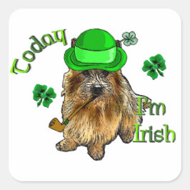 Adesivo Quadrado Norwich Terrier St Patricks