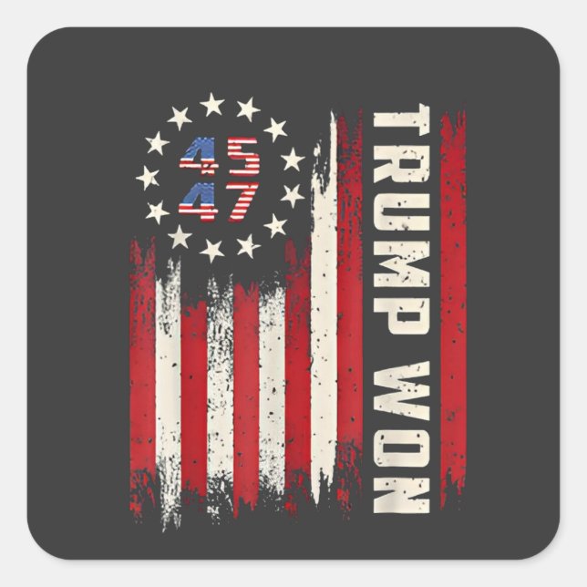 Adesivo Quadrado Nós Ganhamos INAUGURAÇÃO DO TRUMP Bandeira America (Frente)