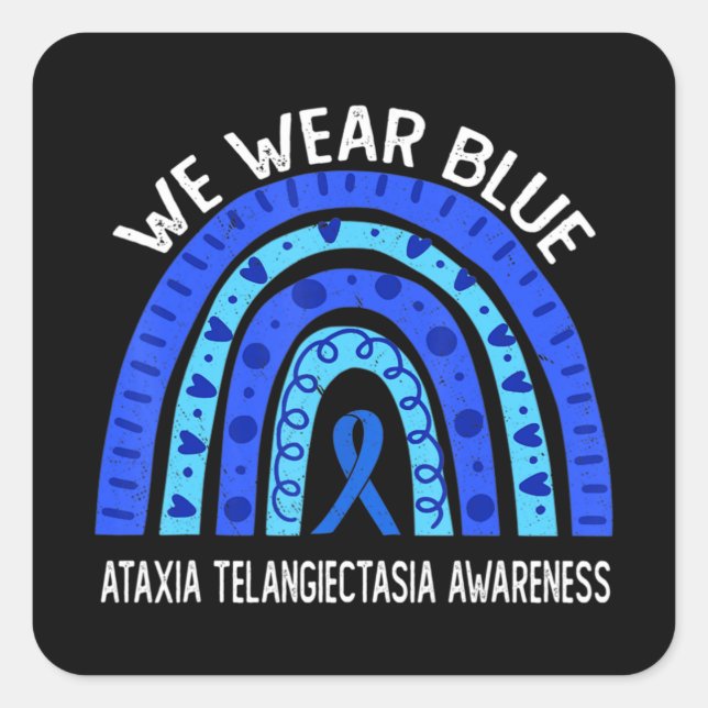 Adesivo Quadrado Nós Vestimos Azul Para Ataxia Telangiectasia Consc (Frente)