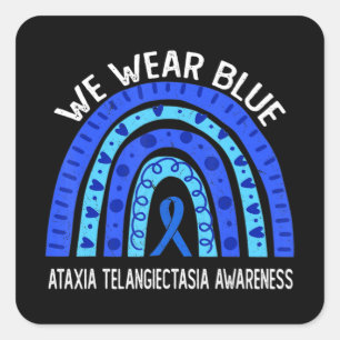 Adesivo Quadrado Nós Vestimos Azul Para Ataxia Telangiectasia Consc