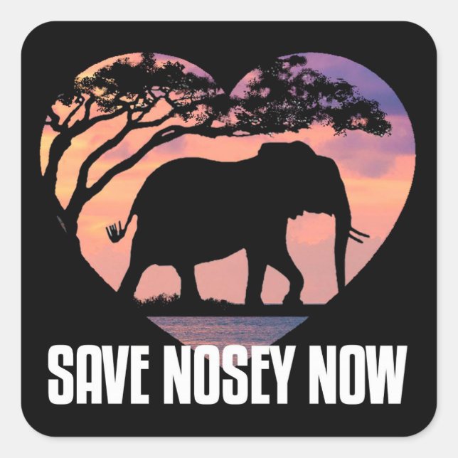 Adesivo Quadrado Nosey Sticker. Decal (Frente)