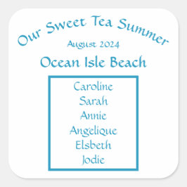 Adesivo Quadrado Nossa Doce Chá Summer Sunshine Friends Beach Trip