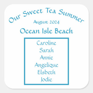 Adesivo Quadrado Nossa Doce Chá Summer Sunshine Friends Beach Trip