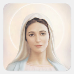 Adesivo Quadrado Nossa Senhora de Grace Medugorje Virgem Maria