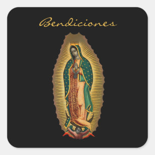 Adesivo Quadrado Nossa Senhora de Guadalupe Bendiciones Mexicano Hi