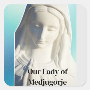 Adesivo Quadrado Nossa Senhora de Medjugorje