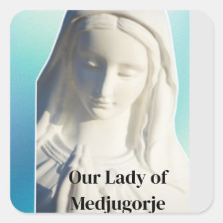 Adesivo Quadrado Nossa Senhora de Medjugorje