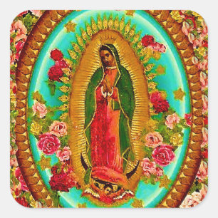 Adesivo Quadrado Nossa Senhora Guadalupe Virgem Santo Mexicana Mari