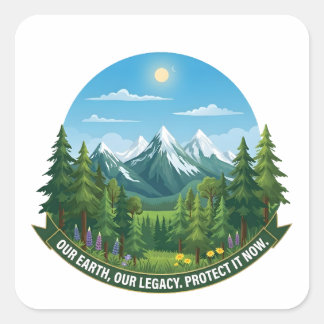 Adesivo Quadrado Nossa Terra & Legado Natureza Paisagem Consciencia