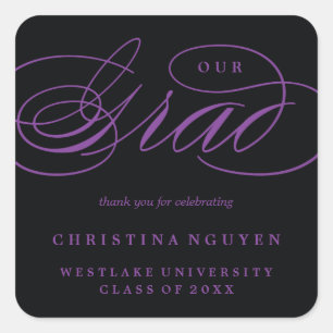 ADESIVO QUADRADO NOSSO GRAD DE ROTEIRO ELEGANTE STICKER DE OBRIGA