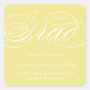 ADESIVO QUADRADO NOSSO GRAD DE RÓTULO ELEGANTE STICKER DE OBRIGAD