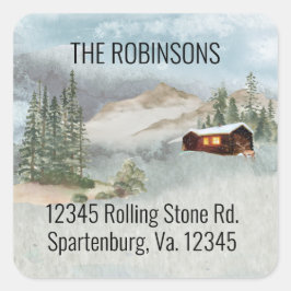 Adesivo Quadrado Nosso Novo Pescoço dos Pinheiros da Cabina de Wood