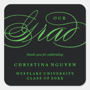 ADESIVO QUADRADO NOSSO RÓTULO ELEGANTE DE GRAD STICKER DE AGRADEC