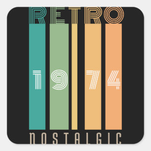 Adesivo Quadrado Nostalgia retrô 1974
