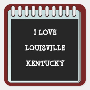 Adesivo Quadrado Nota: EU AMO LOUISVILLE, KENTUCKY
