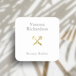 Adesivo Quadrado Notário de Chave de Esqueleto Cruzada Mínima Doura