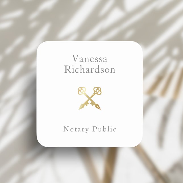 Adesivo Quadrado Notário de Chave de Esqueleto Cruzada Mínima Doura (Criador carregado)
