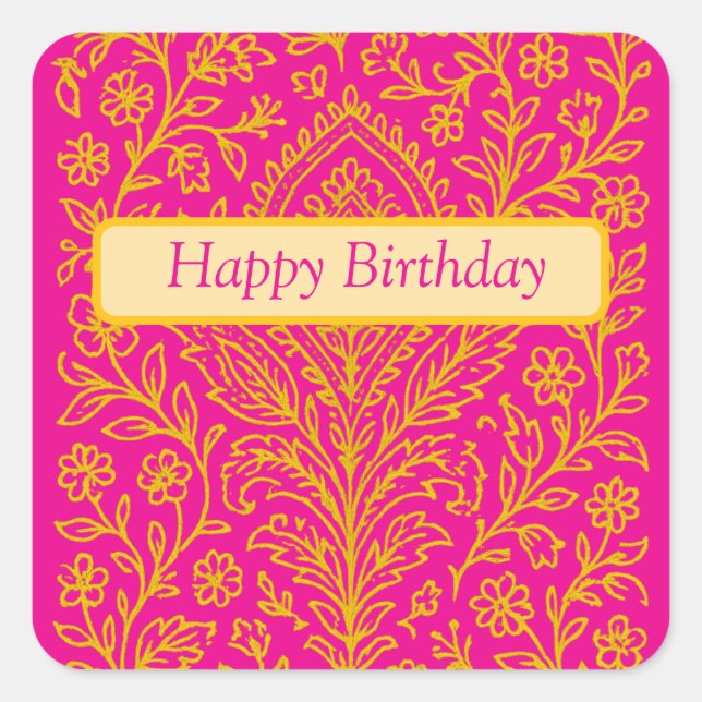 Adesivo Quadrado Notebook Impressão Floral de Paisley Cute Personal (Frente)