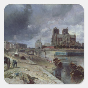 Adesivo Quadrado Notre-Dame do Quai de la Tournelle, 1852