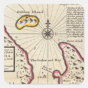 Adesivo Quadrado Nova Caledônia