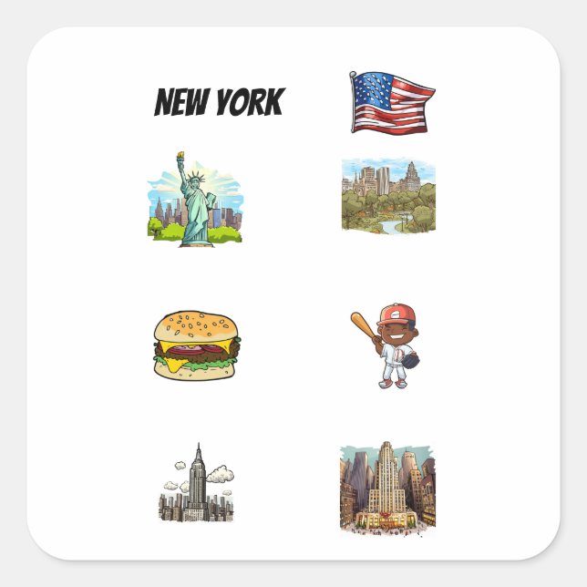 Adesivo Quadrado Nova Iorque (Frente)