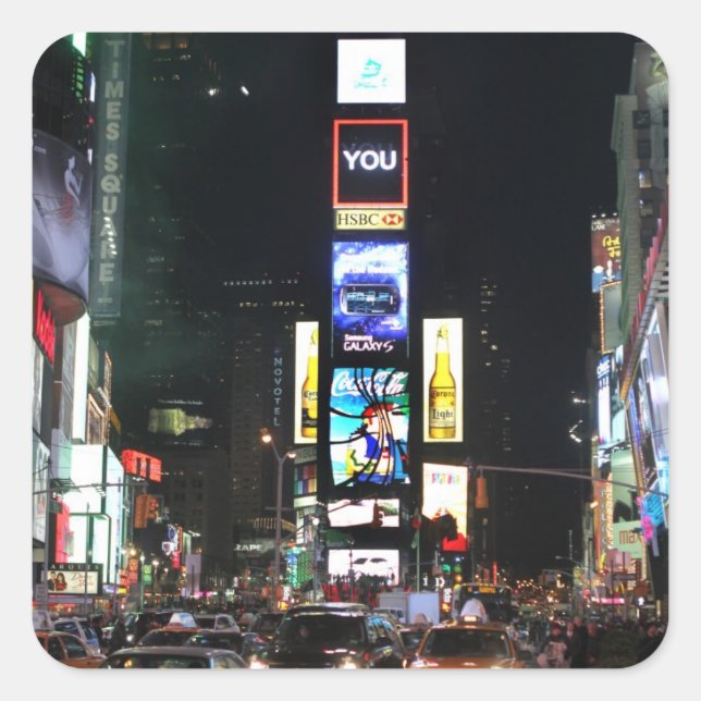 Adesivo Quadrado Nova Iorque de Times Square (Frente)