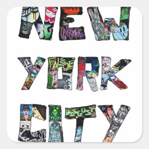 Adesivo Quadrado Nova Iorque Street Art