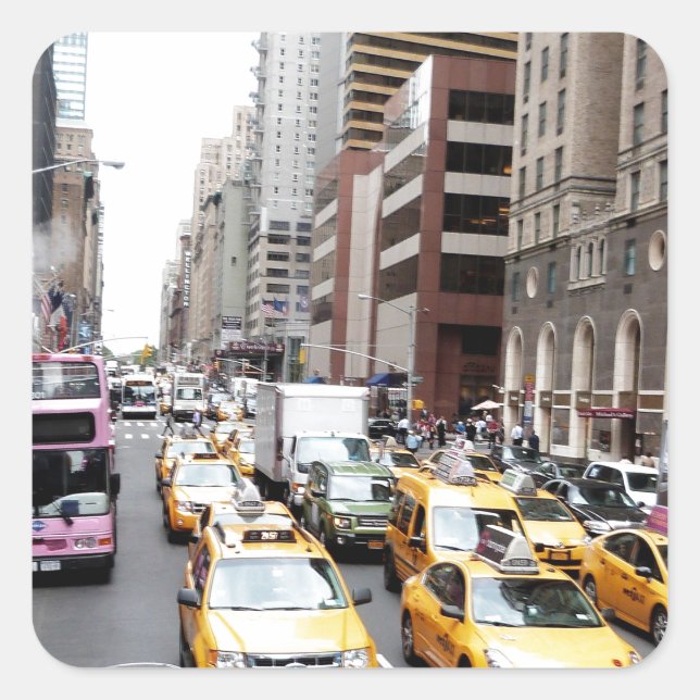Adesivo Quadrado Nova Iorque Taxis (Frente)
