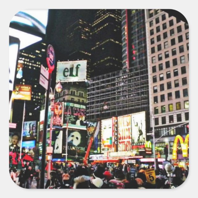 Adesivo Quadrado Nova Iorque Times Square Sticker (Frente)