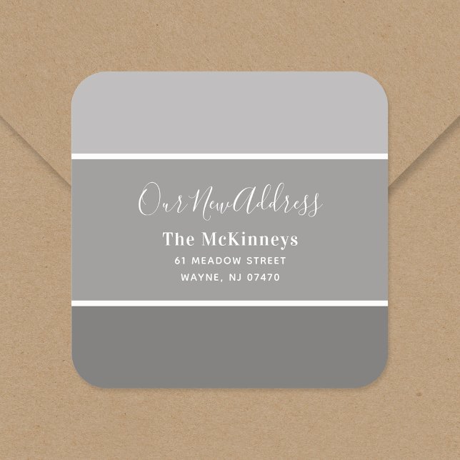 Adesivo Quadrado Nova morada da coleção de pintura da cinza (Criador carregado)