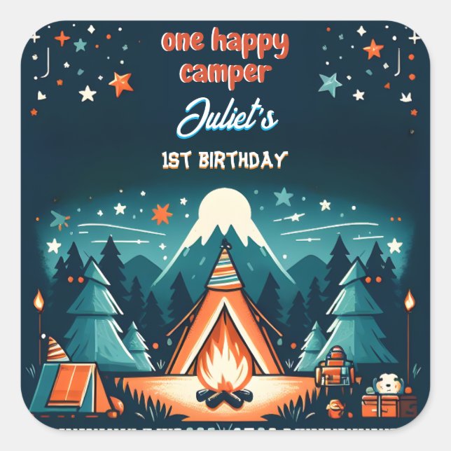 Adesivo Quadrado Nova Natureza Custa Meninos Um Feliz primeiro aniv (Frente)