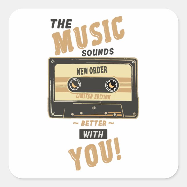 Adesivo Quadrado Nova Ordem - Fita de Cassete (Frente)