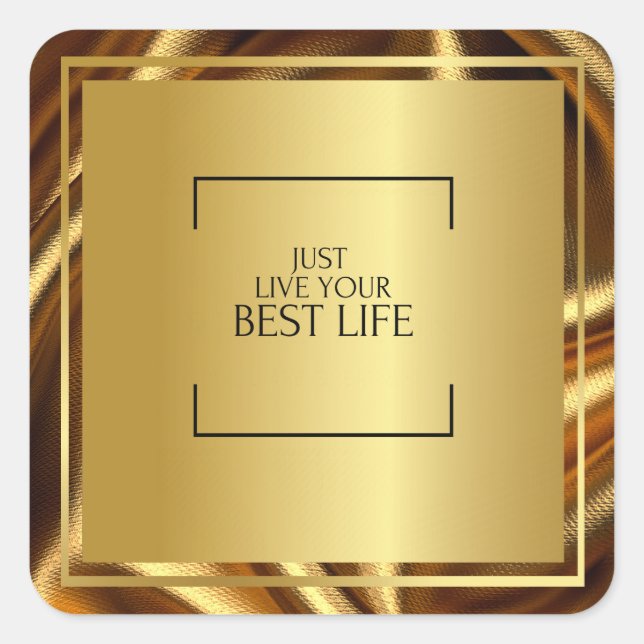 Adesivo Quadrado "Nova Reflexão: Você É Grande" Preto e Dourado (Frente)