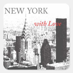 Adesivo Quadrado Nova York com amor