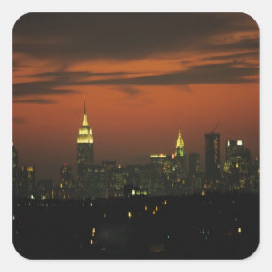 Adesivo Quadrado Nova York, EUA. Linha do horizonte de Manhattan 2