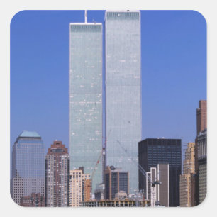Adesivo Quadrado Nova York, EUA. Torres gêmeas do famoso mundo