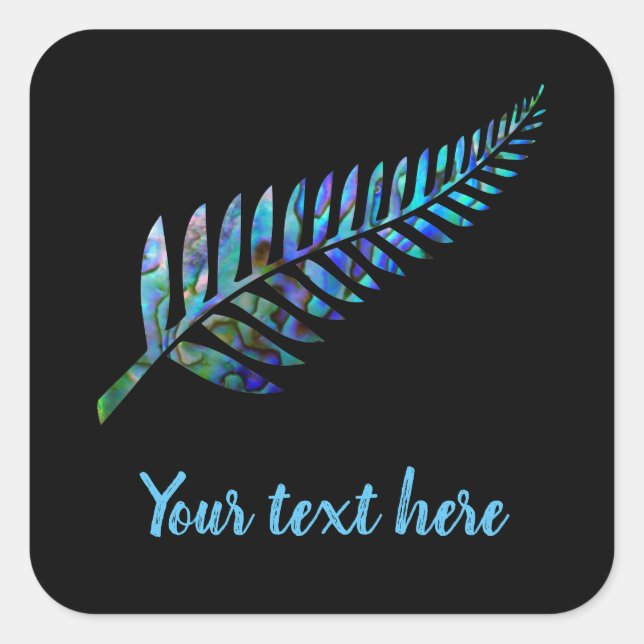 ADESIVO QUADRADO NOVA ZEALAND KIWI FERN PAUA STICKER PERSONALIZÁVEL (Frente)