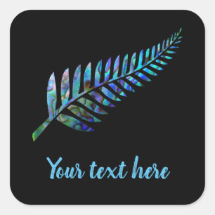 ADESIVO QUADRADO NOVA ZEALAND KIWI FERN PAUA STICKER PERSONALIZÁVEL