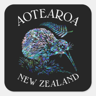 ADESIVO QUADRADO NOVA ZEALAND KIWI PAUA