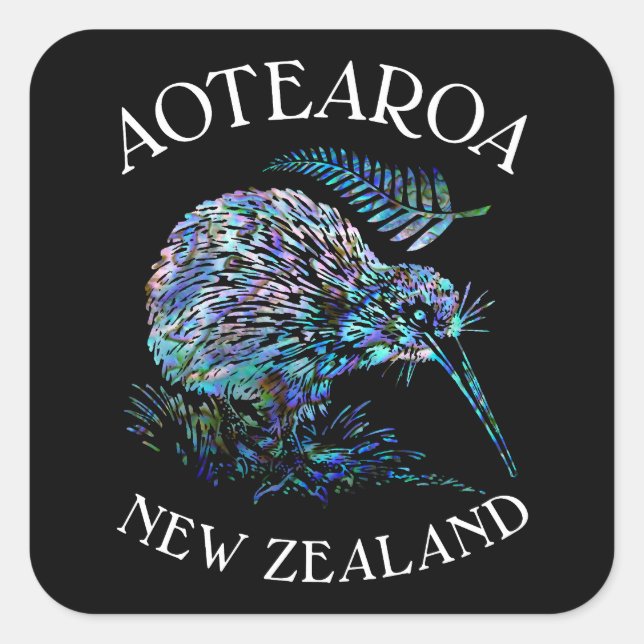 ADESIVO QUADRADO NOVA ZEALAND KIWI PAUA (Frente)