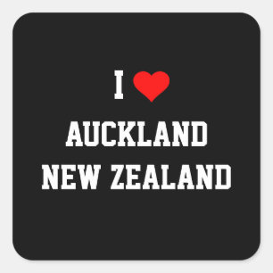 Adesivo Quadrado NOVA ZELÂNDIA: Eu Amo Auckland, Nova Zelândia