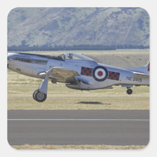 Adesivo Quadrado Nova Zelândia, Otago, Wanaka, Warbird Superior a 