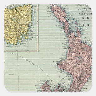 Adesivo Quadrado Nova Zelândia, Tasmânia, Fiji