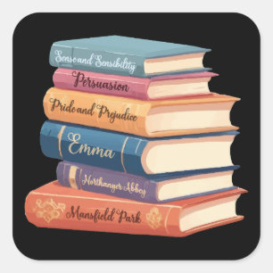 Adesivo Quadrado Novelas de Jane Austen VII