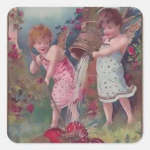 Adesivo Quadrado Novo Amor e Corações