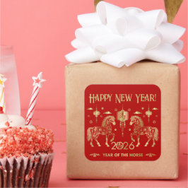 Adesivo Quadrado Novo ano chinês do cavalo 2026