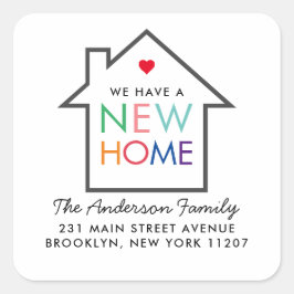 Adesivo Quadrado Novo Anúncio de Movimentação de Endereços de Alter