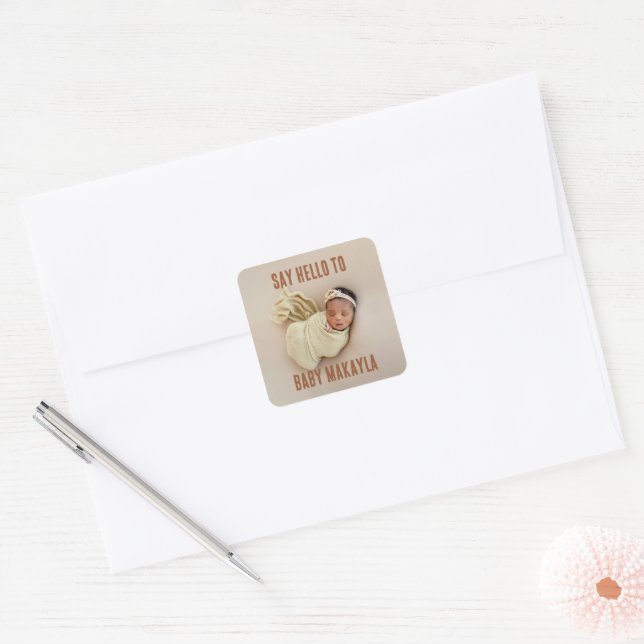 Adesivo Quadrado Novo Bebê (Envelope)