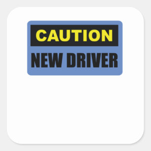 Adesivo Quadrado Novo driver de precaução - Pára-choque de aviso en
